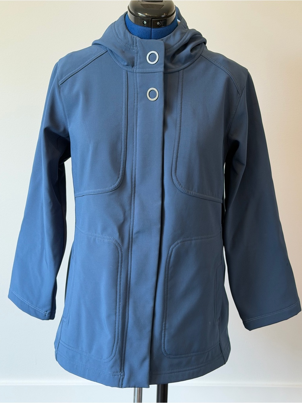 Lucy Women's Hooded Jacket in Dusty Blue